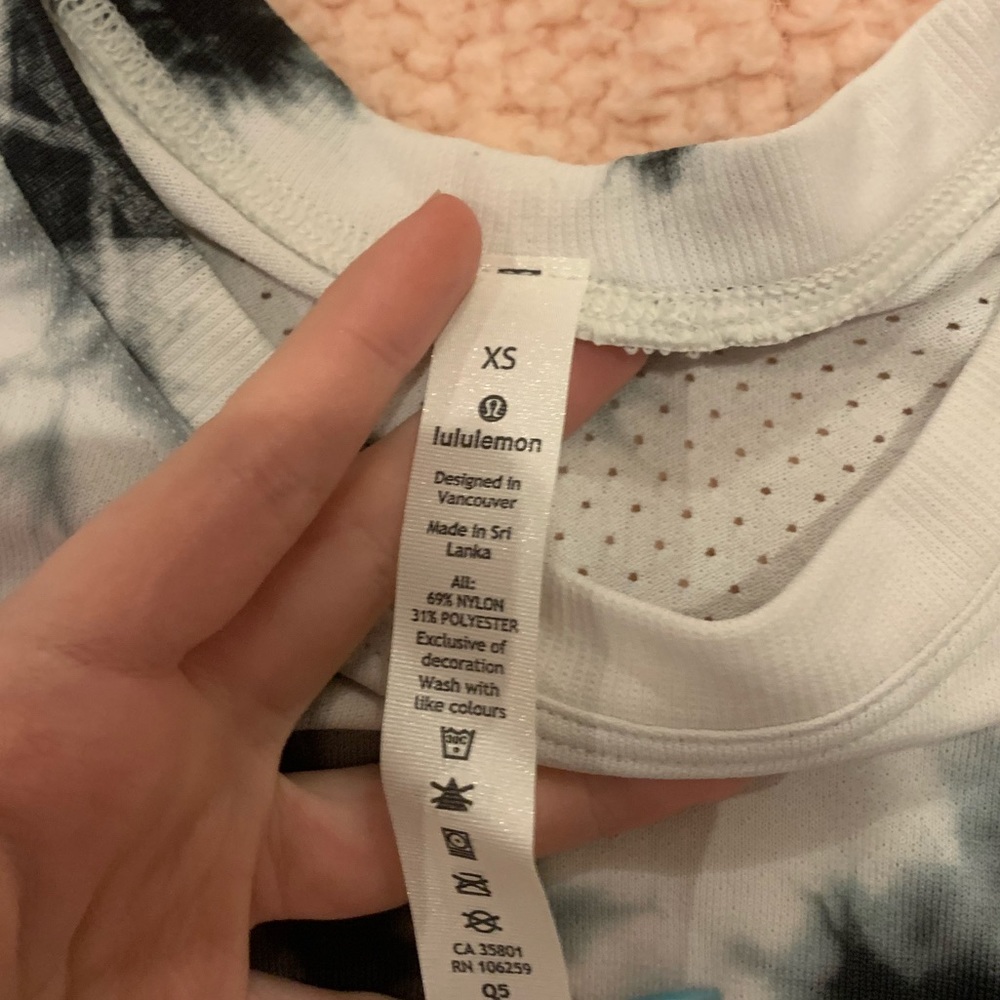 tie dye lulu lemon workout top